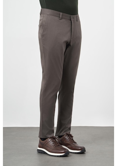 İmza Koyu Haki Düz Armürlü Pamuklu Yan Cep Comfort Fit Casual Pantolon 1003245164 Koyu Haki