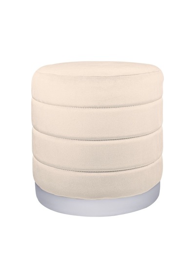 Lungo Roller Silver Kaplama Luxery Puf- Krem Babyface Kumaş Pofuduk Oturma Pufu&makyaj Pufu&bench