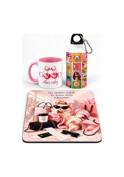 İşe Başlama Hediye Seti Mousepad, Kupa Bardak Ve Su Matarası 3'lü Hediye Paketi