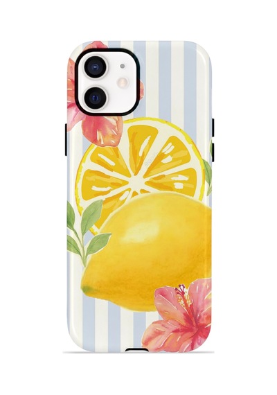 Apple iPhone Uyumlu 11 Vorian Çift Katmanlı Kılıf Lemon Blossom Coast