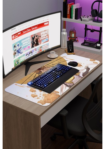 Ningguang Genshin Impact Anime Oyuncu V3 - 90x40 Xxl Gaming Mouse Pad Fare Altlığı