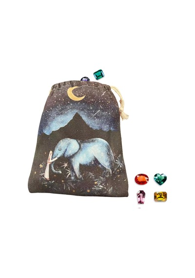 "fil Baskı Tarot Güvertesi Tesbesi - Oracle & Tarot Kartları İçin Drawstring Depolama Çantası" Çok Renkli