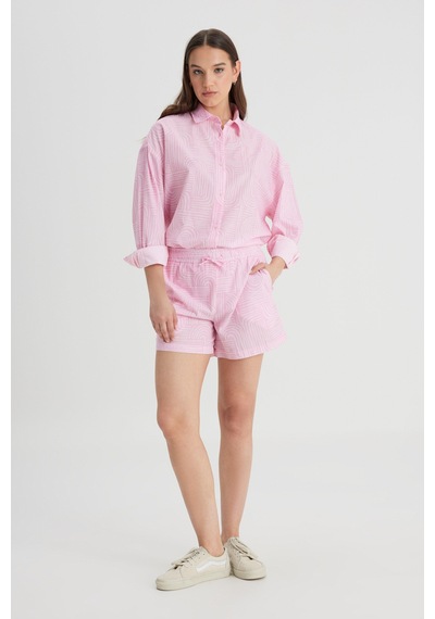 Lee Loose Fit Rahat Kesim Normal Bel %100 Pamuk Pembe Şort Pembe