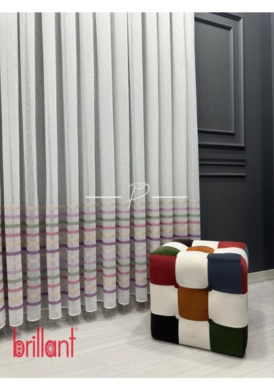Tül Perde Çocuk Odası Tül Perdesi Colorful Gökkuşağı Desen 001