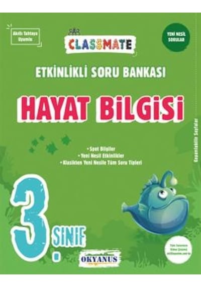 3. Sınıf Classmate Hayat Bilgisi Etkinlikli Soru Bankası  -  Eda Eşkin Duray  -  Okyanus Eğitim