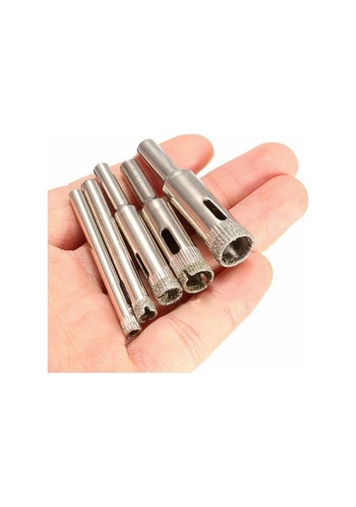 Mermer Granit Fayans Cam Yuvarlak Delme Pancı 10mm 12mm 14mm Elmas Uç Delik Açma Matkap Karot 3 Lü