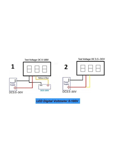 Dc 0-100v 10a Dijital Voltmetre Ampermetre Dsn-vc288 Mavi Kırmızı 0.28 3 Hane 7 Segment