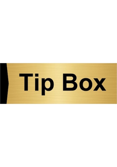 Tipbox 7x20cm Altın Renk Metal Yönlendirme Levhası