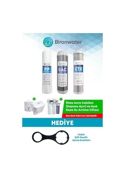 Bironwater Ihlas Aura Cebilon Compact 101 Mc Su Arıtma Cihazı 3'lü Filtre