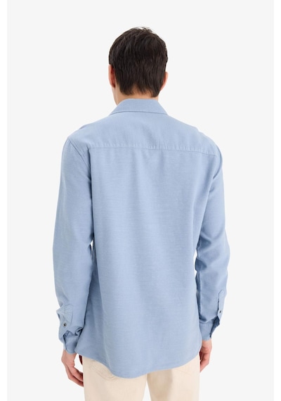 DeFacto Slim Fit Dar Kesim Pamuklu Basic Düz Uzun Kollu Gömlek A4644AX25SPBE299