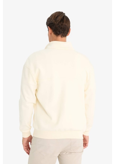 DeFacto Relax Fit Dik Yaka Fermuarlı Basic Düz Kalın Sweatshirt E5334AX24WNER100
