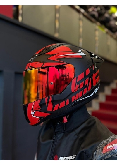 Ls2 Rapıd 2 Cromo Kask Mat Siyah Kırmızı