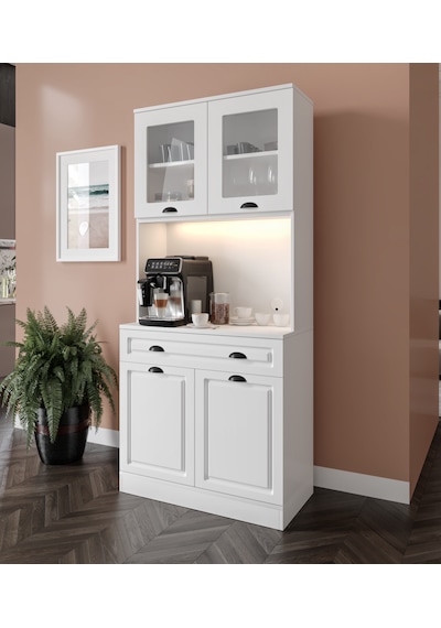 Guneystore Luna 2 Kapaklı Kahve Köşesi 93 Cm Mdf, Led Aydınlatmalı, Çok Amaçlı Mutfak Ve Airfryer Dolabı Beyaz Guneystore Luna 2 Kapaklı Kahve Köşesi 93 Cm Mdf, Led Aydınlatmalı, Çok Amaçlı Mutfak Ve Airfryer Dolabı Beyaz