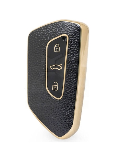 Gma Keys Lüx Volkswagen Skoda Seat Golf 8 Cupra Formentar Yeni Nesil Anahtar Kılıfı Siyah Gold 1.ci Kalite