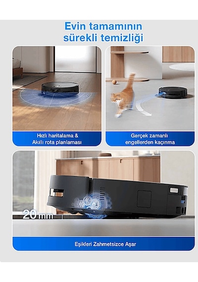 Ecovacs T80S Omni Robot Süpürge + Mop Siyah