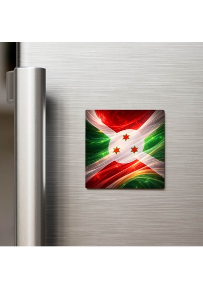 Burundi Burundi Abstract Ülke Bayraklı Buzdolap Magneti - 9x9 Cm