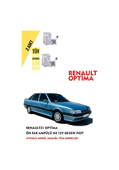 Renault 21 Optima Ön Far Ampül Takımı 2 Adet