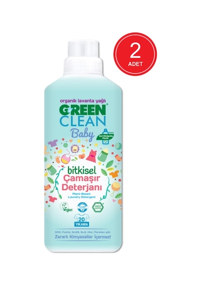 U Green Clean Baby Organik Lavanta Yağlı Bitkisel Çamaşır Deterjanı 2 x 1 L