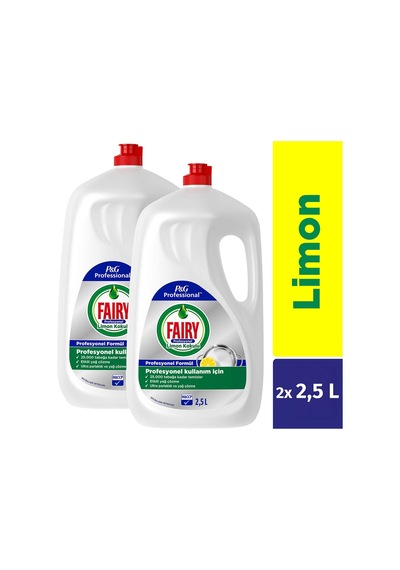 Profesyonel Sıvı Bulaşık Deterjanı Elde Yıkama Limon Kokulu 5 L 2 X 2,5 L X2