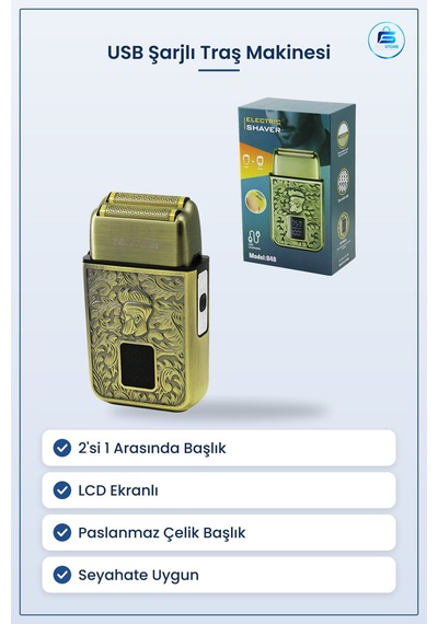 Usb Şarjlı 2in1 Seyahat Taşınabilir Traş Makinesi Lcd Ekranlı Yüz