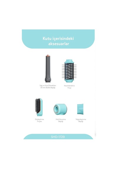 Özel Seri Mavi Cihaz Tarama Aleti Bakım Seti Sinbo Air Brush Saç Şekillendirme Cihazı - 5 Başlıklı