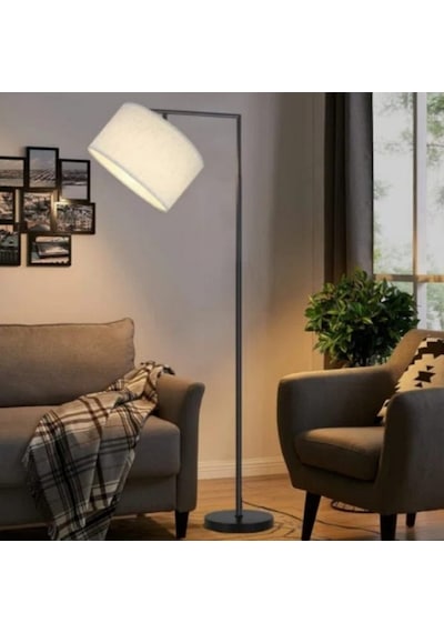 MYLIGHTS RETRO RUSTİK MODERN KREM KUMAŞ KÖŞE LAMBASI LAMBADER (EV