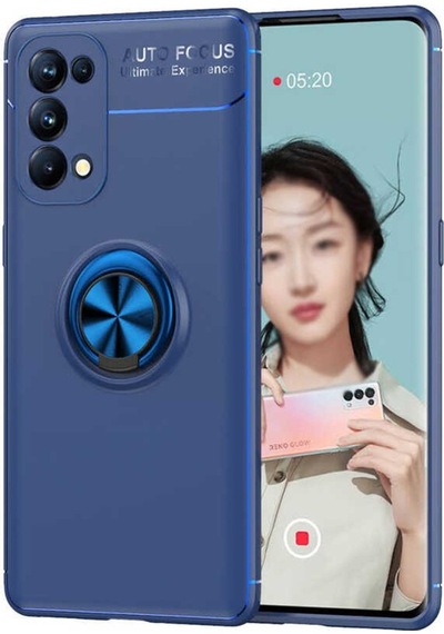 Oppo Reno 5 Pro 5G Kılıf Zore Ravel Yüzüklü Silikon Kılıf