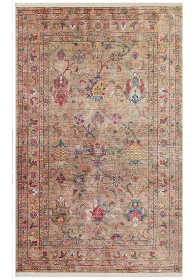 Beige Kolay Kullanımlı Kaymaz Karabağ Ve Antik Desenlere Sahip Yı