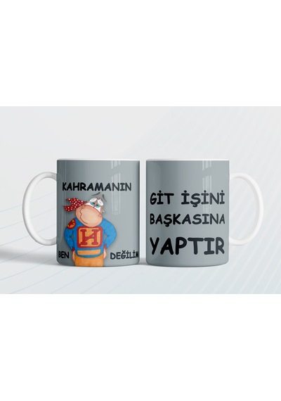 Git İşini Başkasına Yaptır Kahramanın Ben Değilim Hediye Kupa Love Bug-t Gri