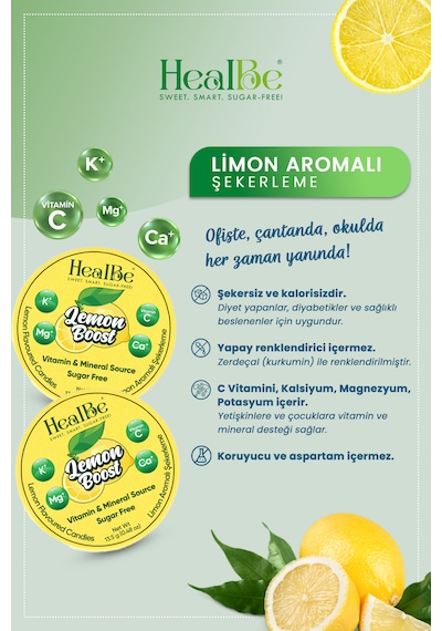 Limon Aromalı Şekersiz Şekerleme