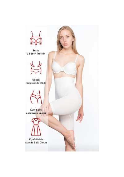 Beyaz Mı Emay 3200 Pantolon Altı Soft Double Boxer Korse Beyaz