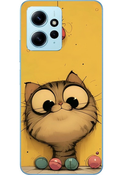 Redmi Note 12 4g Uyumlu Kedi Çizgisi Baskılı Silikon Kılıf Renkli