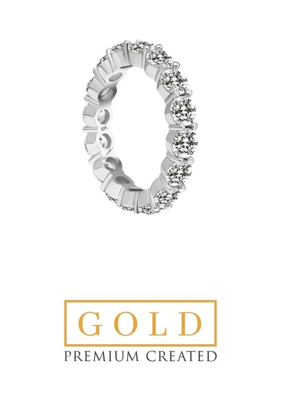 Beyaz Altın Sertifikalı Premium Created Taşlı 4.25 Ct Effect Tamtur Yüzük