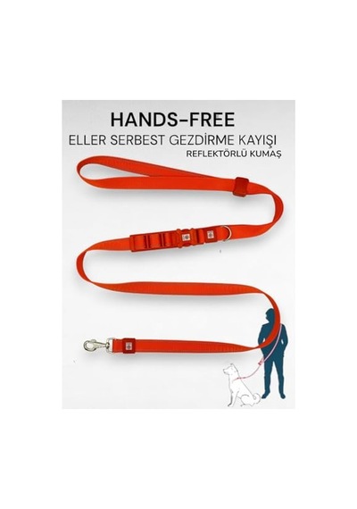 Caramelos Hands-free Köpek Gezdirme Kayışı, Naylon, 150 Cm, 2.5 Cm Genişlik, Ayarlanabilir, Reflektörlü