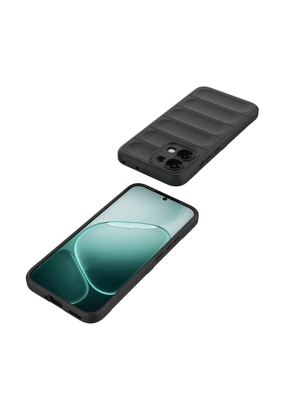 Oppo A6 Pro Kılıf Kamera Korumalı Leke Tutmaz Tasarımlı Darbe Emici Yumuşak Pürüzsüz Silikon Kapak Siyah
