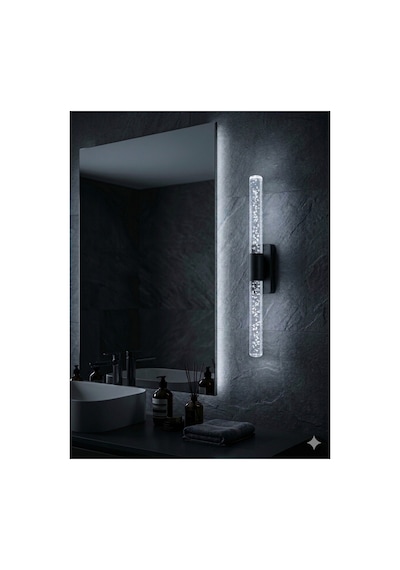 Bubblelight Medium 40 Cm Modern Tasarım Led Aplik - Duvar Lambası - Siyah - Elektrikli - Beyaz Led Siyah Elektrikli 40