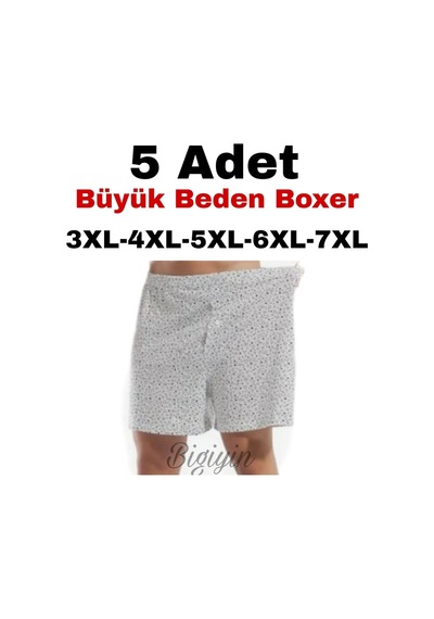 5 Adet Büyük Beden Erkek Boxer Erkek Iç Giyim Battal Beden Boxer Antrasit