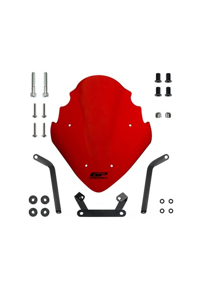 Gp Kompozit Bajaj Pulsar Ns 200 2011-2024 Uyumlu Ön Cam Kırmızı 37 Cm
