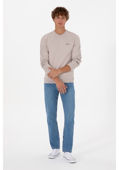 U.S. Polo Assn. Erkek Regular Fit Bisiklet Yaka Taş Sweatshirt 50315598-VR049