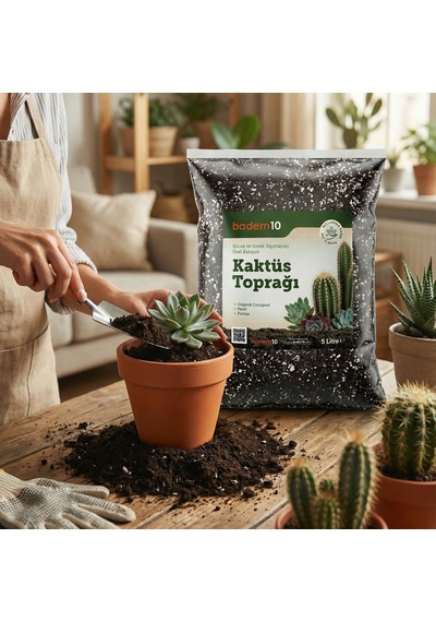 Organik Cocopeat Perlit Pomza Karışımlı Kaktüs Ve Sukulent Toprağı 5 Litre 500 G