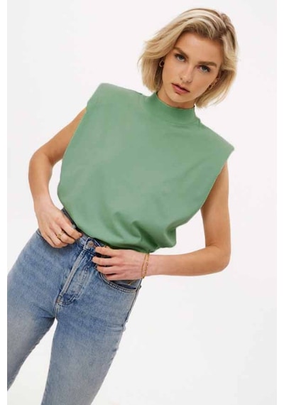 Madmext Mad Girls Mint Yeşili Vatkalı Tişört Mg900-mint Yeşili Mint Yeşili