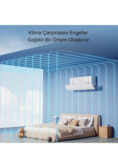 Triline Split Klima Çarpma Önleyici Hava Kalkanı Ayarlanabilir Delikli Klima Siperliği Aparatı