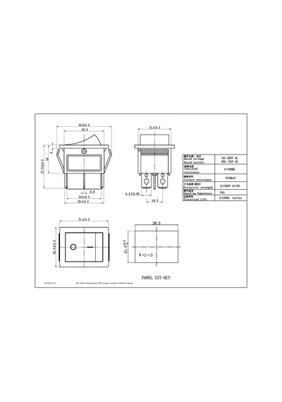 Ic-109a Geniş Işıksız Yaylı Anahtar 6p On- On