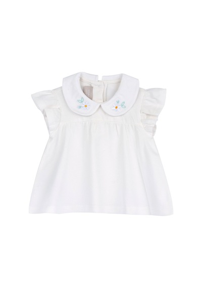 Chicco Kız Bebek Kısa Kollu Tişört 09102065000000 000030 Beyaz