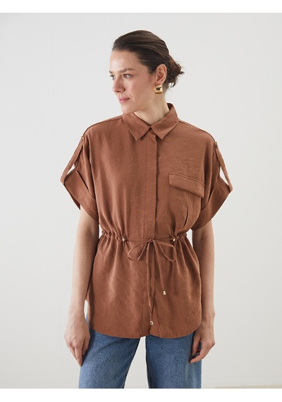 Lcwaıkıkı Classic Turuncu Oversize Modal Karışımlı Kadın Gömlek
