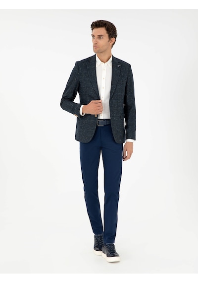 Cacharel Lacivert Slim Fit Kanvas Pantolon