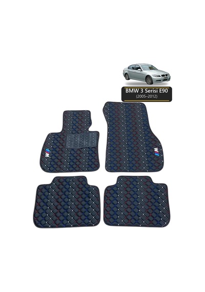 Oto Halı Paspas Bmw 3 Serisi E90 2005-2012 Uyumlu M Performance M Teknik Sport Kaymaz & Şık Tasarım - Tasarım 12