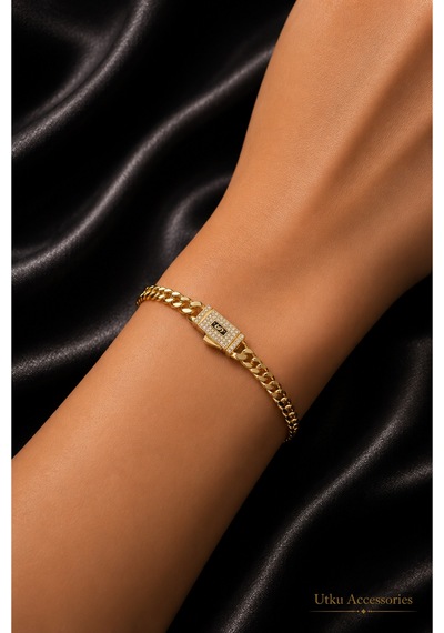 Cmjewelry Gurmet Gold Çelik Bileklik Altın