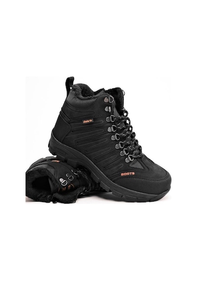 Dakırs 116-24 Deri Outdoor Kürklü Fermuarlı Erkek Bot Siyah