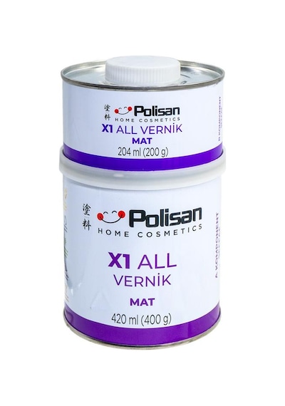 Polisan X1 All Vernik Mat Şeffaf Çift Bileşenli 0.6 Kg Polisan X1 All Vernik Mat Şeffaf Çift Bileşenli 0.6 Kg